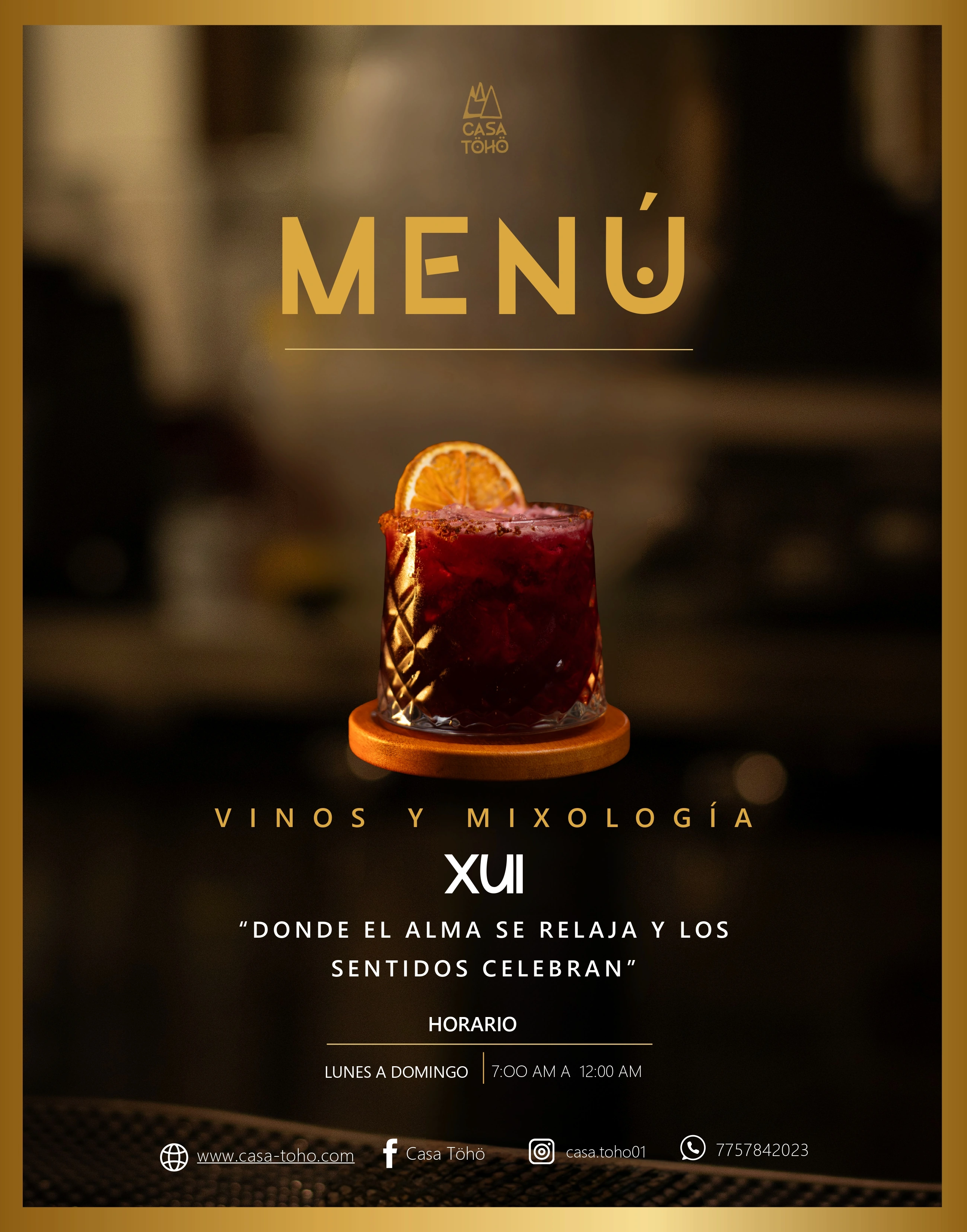 Menú Mixología